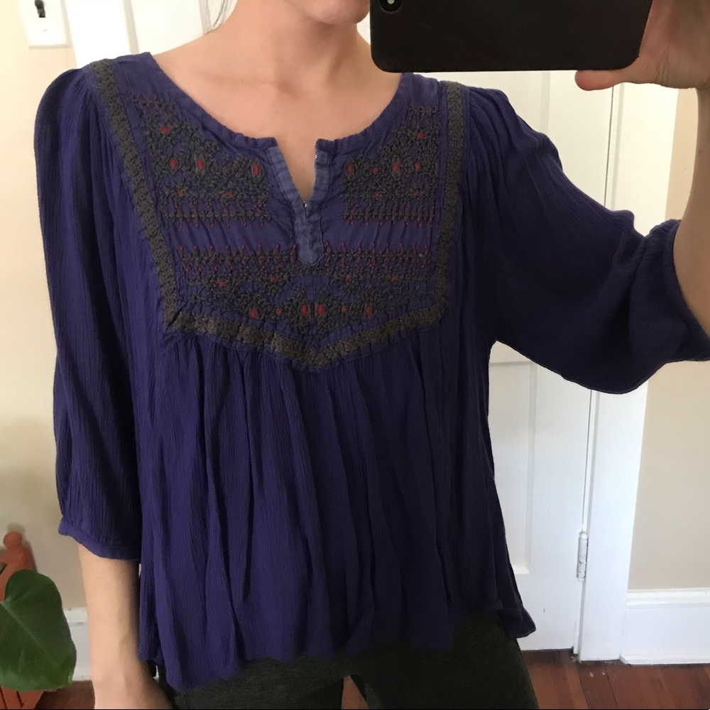 Urban Outfitters Embroidered Blouse